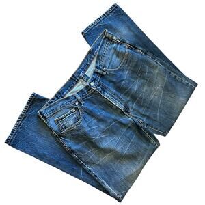 Polo Ralph Lauren Jeans 36x30 Classic Fit Straight Leg Dark Wash Whiskers Y2K